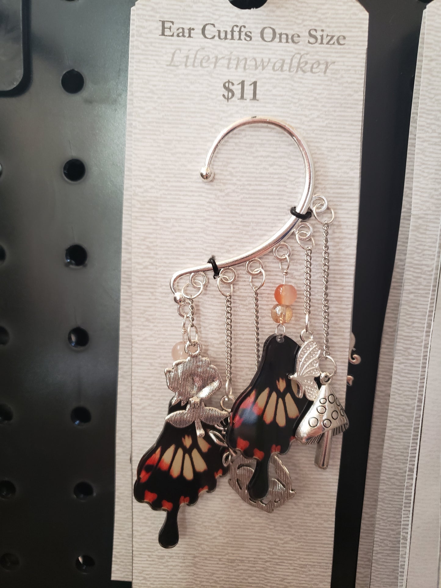 Butterfly Wings Silver Ear Cuff Enchanted Forest Fairy Nymph Elf