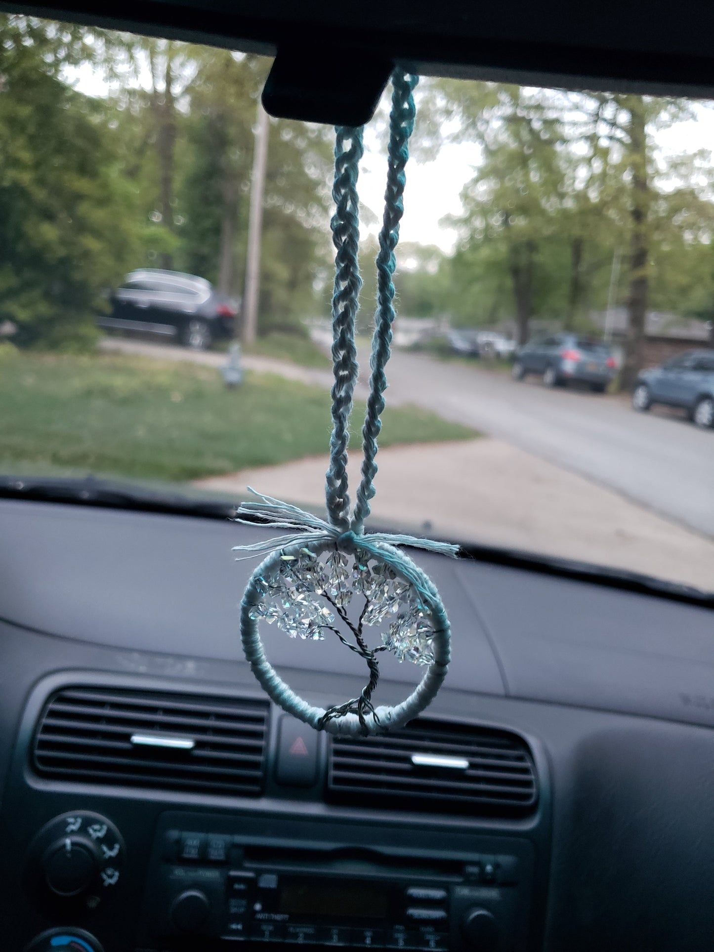 Yellow Tree Car Mirror Ornament Charm