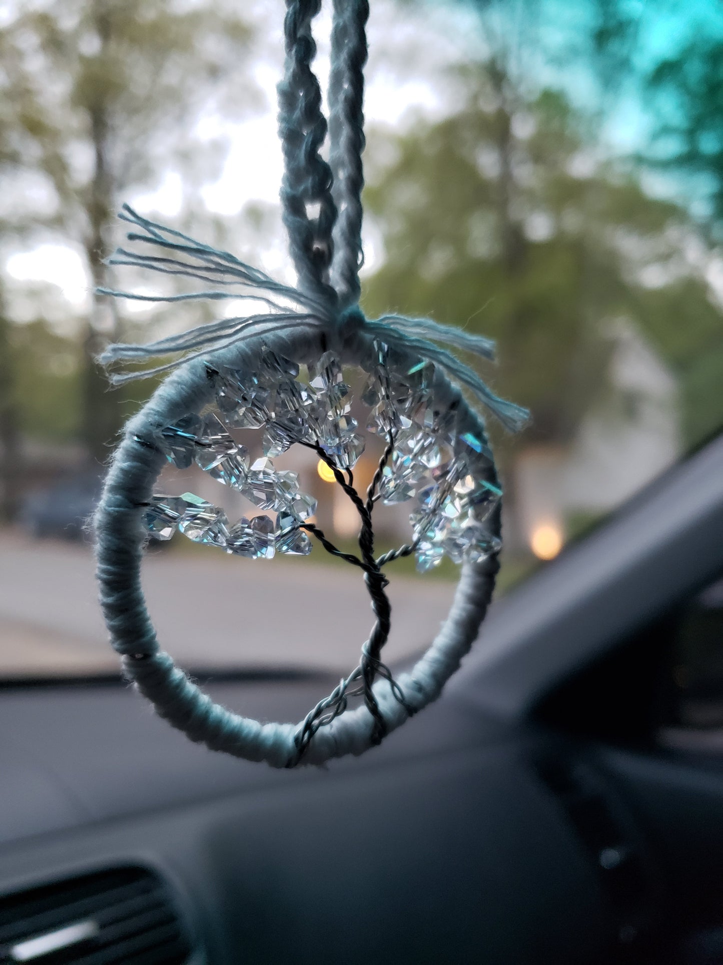 Yellow Tree Car Mirror Ornament Charm