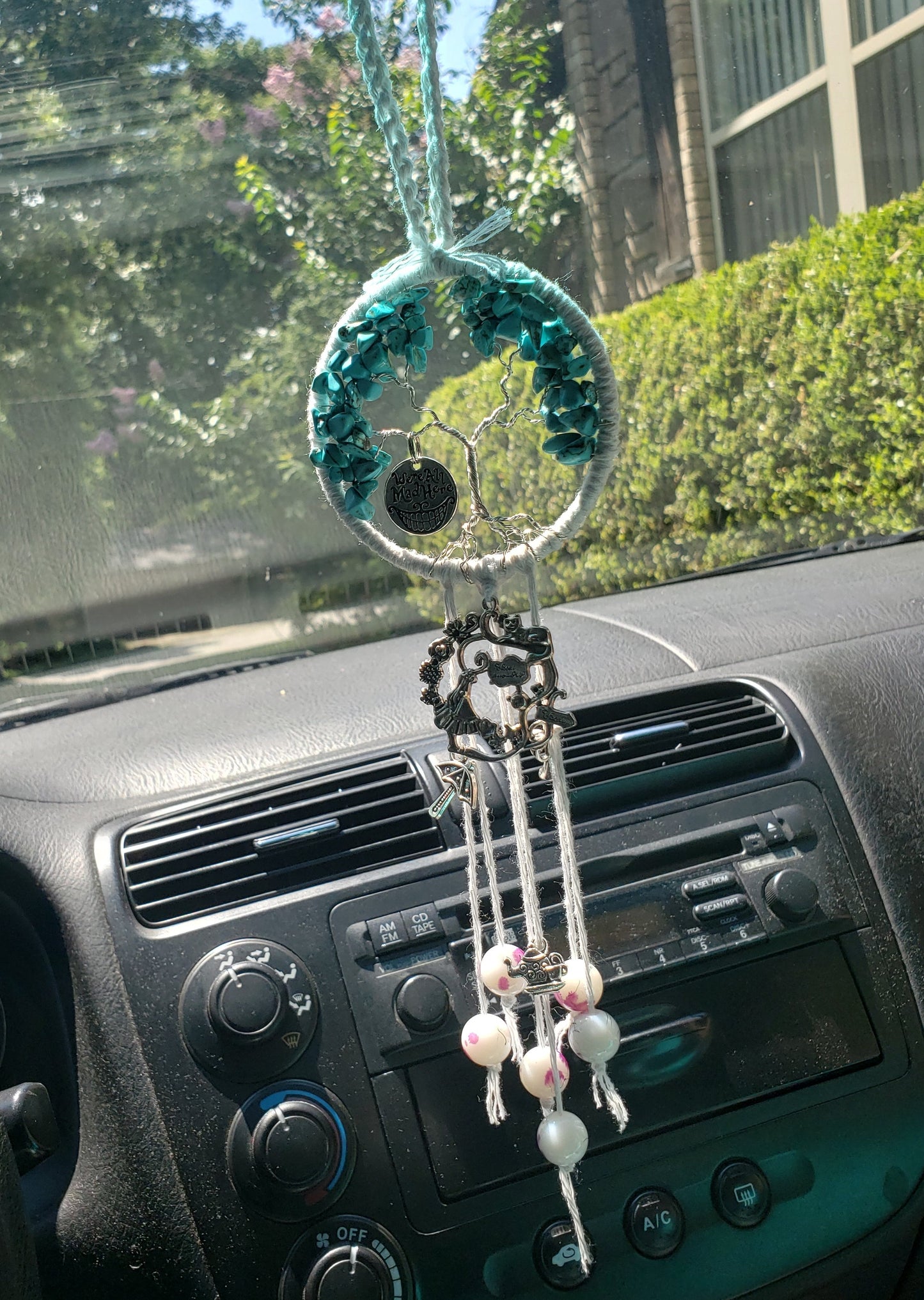 Alice Car Mirror Ornament Turquoise Tree