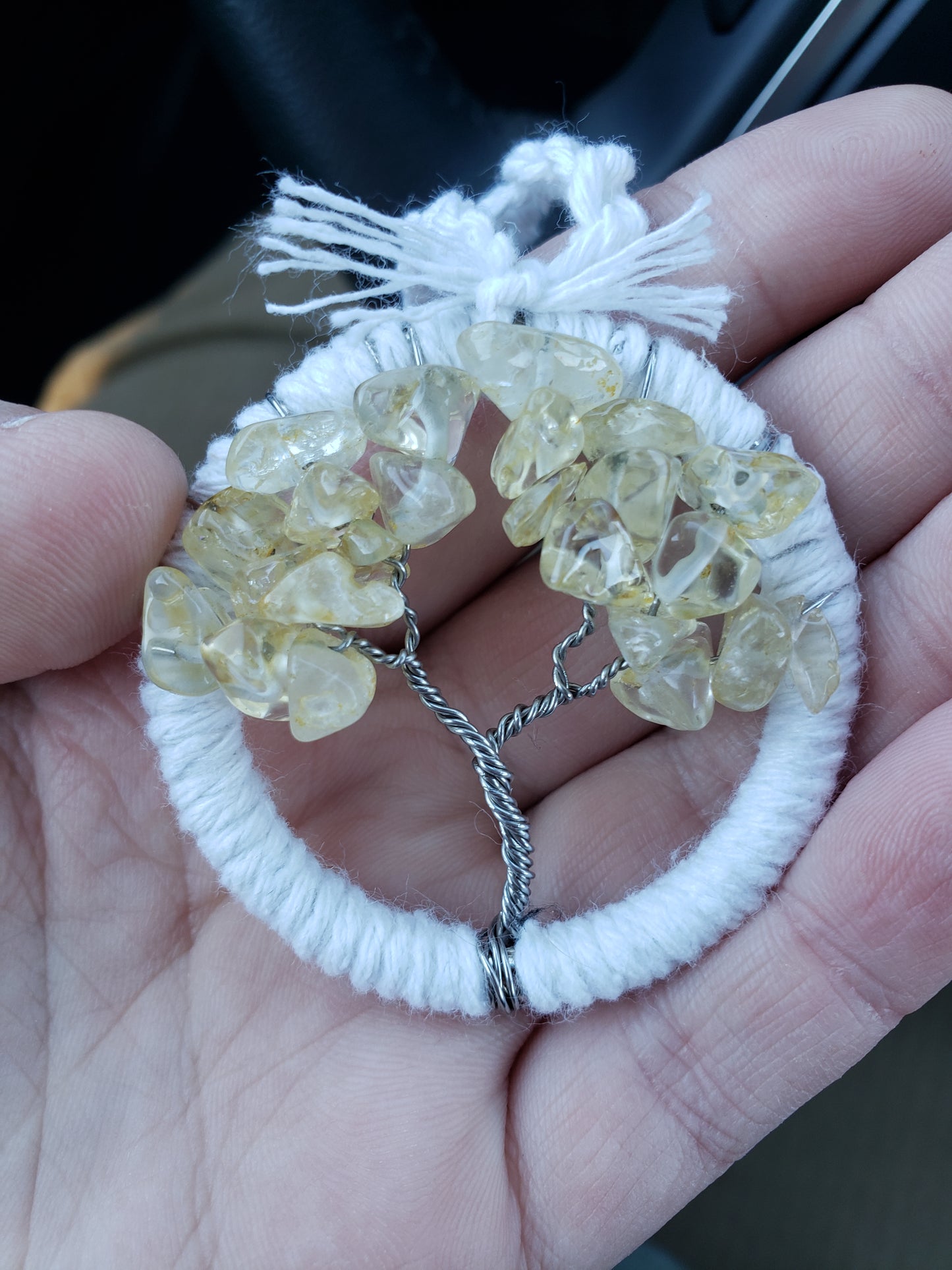 Yellow Tree Car Mirror Ornament Charm