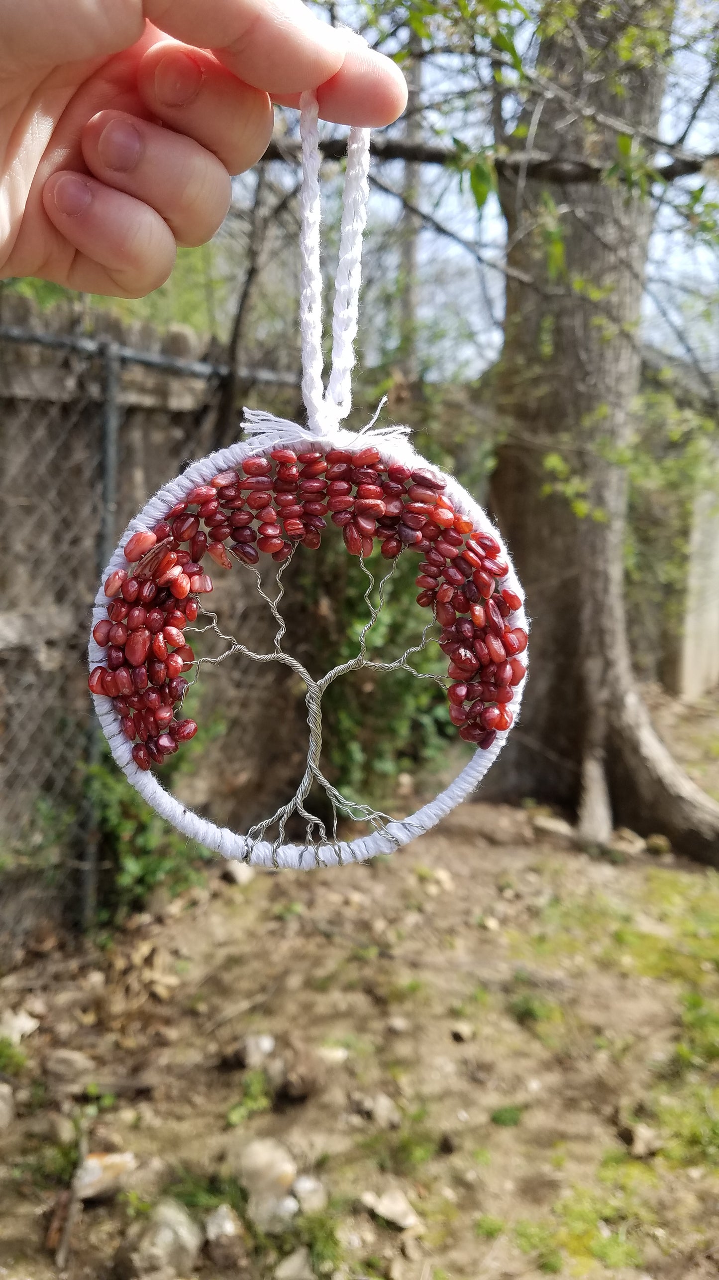 Red Pink Tree of Life Dream Catcher