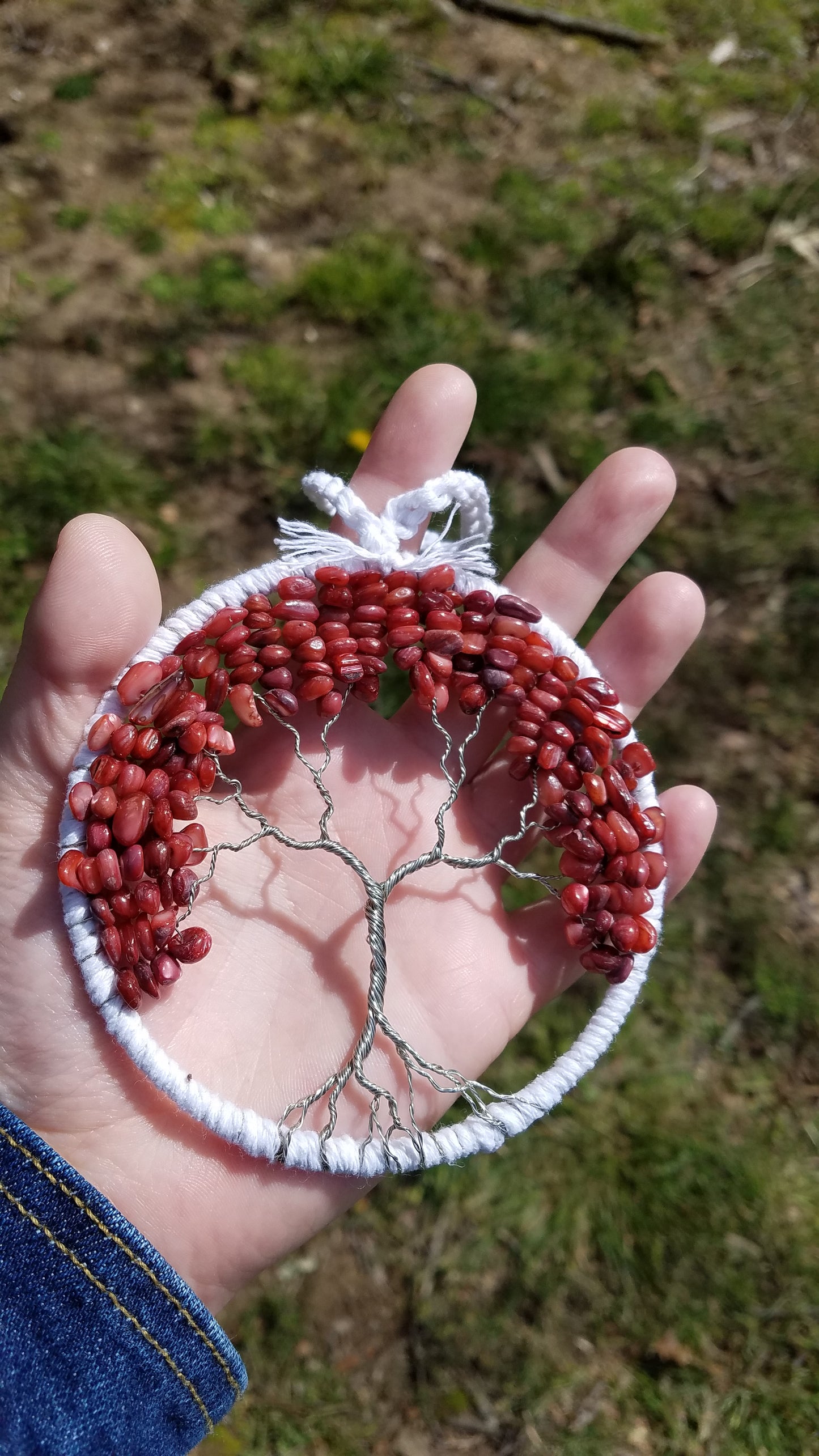 Red Pink Tree of Life Dream Catcher