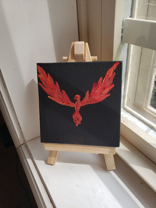 P01 Phoenix Reborn Red Easel Painting