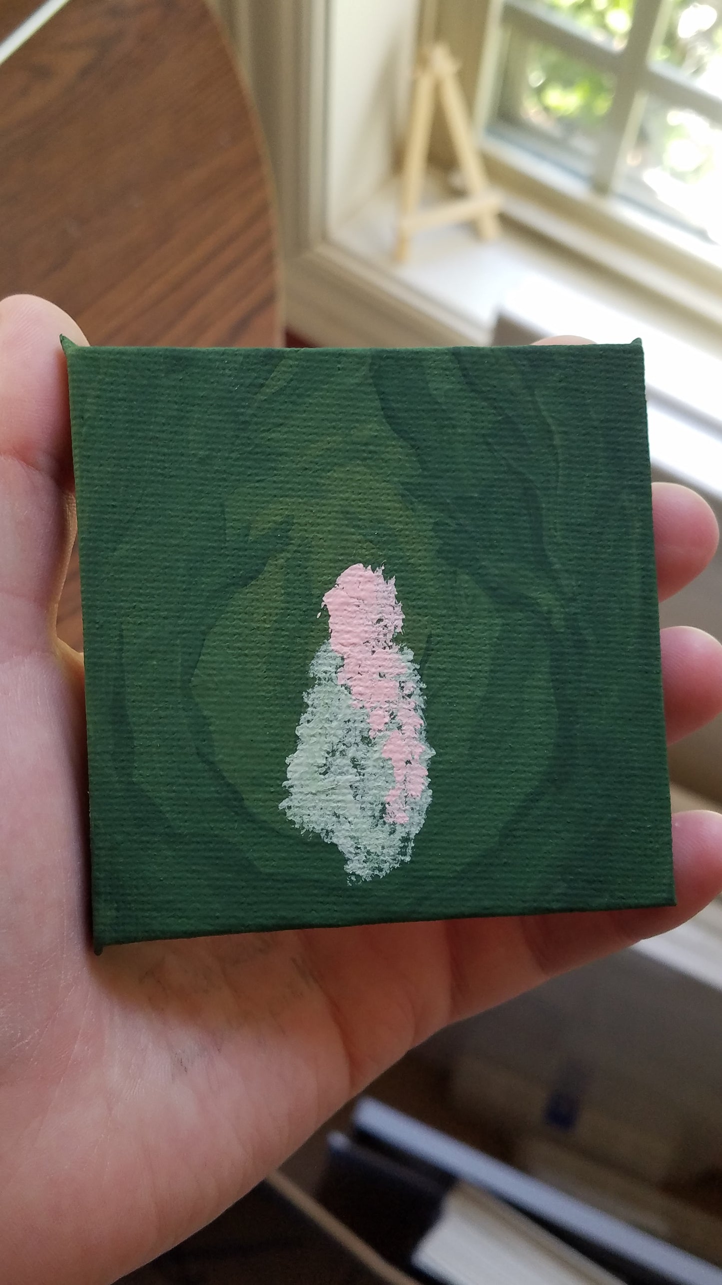 Forest Spirit Pink Flower Hair Dryad Easel Painting