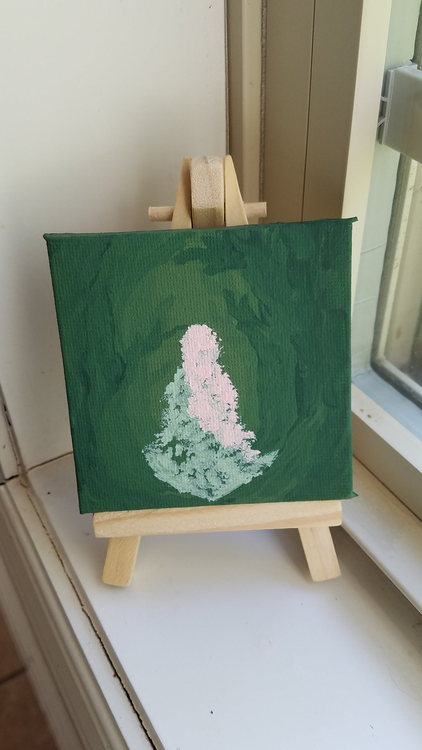 Forest Spirit Pink Flower Hair Dryad Easel Painting