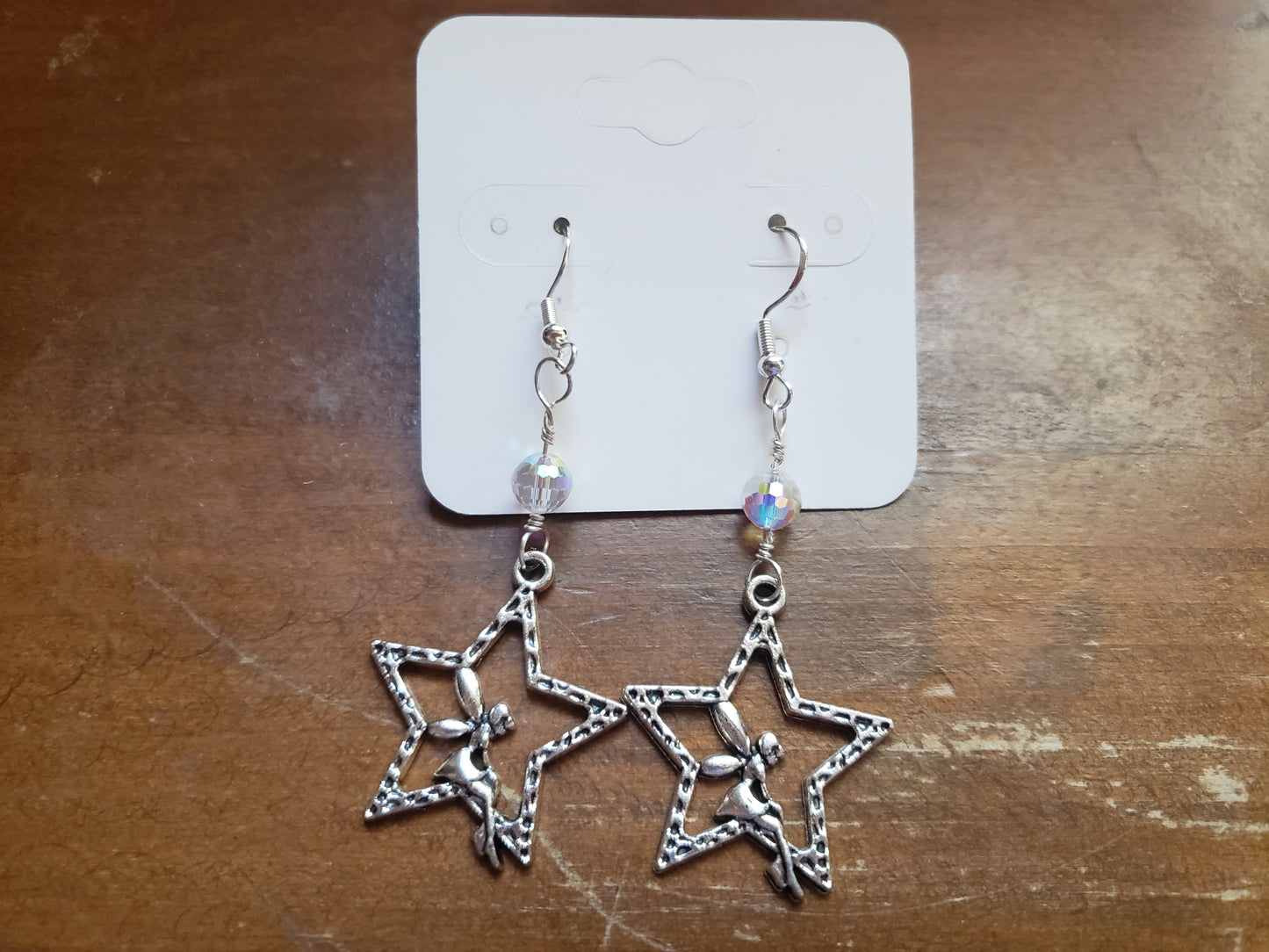 Star Fairy Glitter Sparkle Earrings Dangle 925 Sterling Silver Hypoallergenic