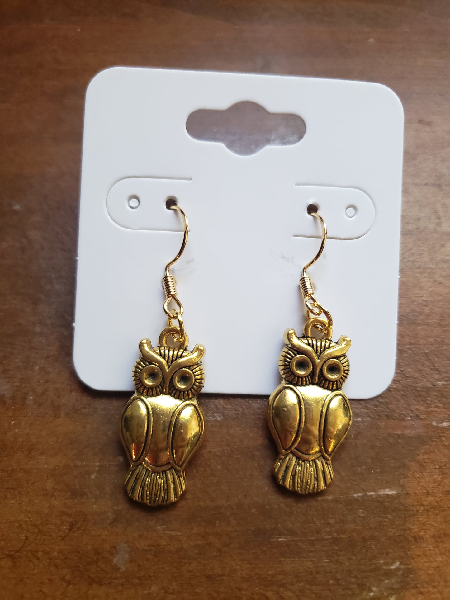 Owl Earrings Dangle 18k Gold Hypoallergenic