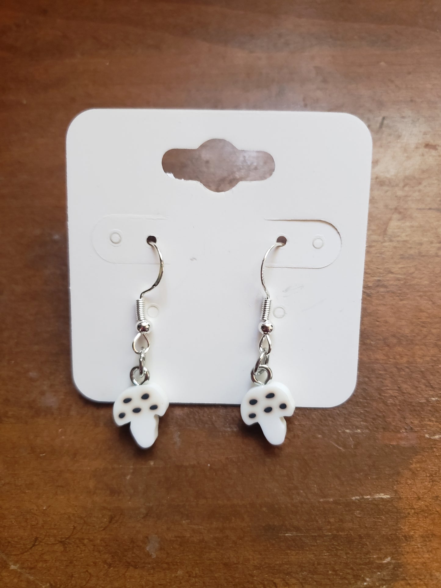 White Dotted Earrings Dangle 925 Sterling Silver Hypoallergenic