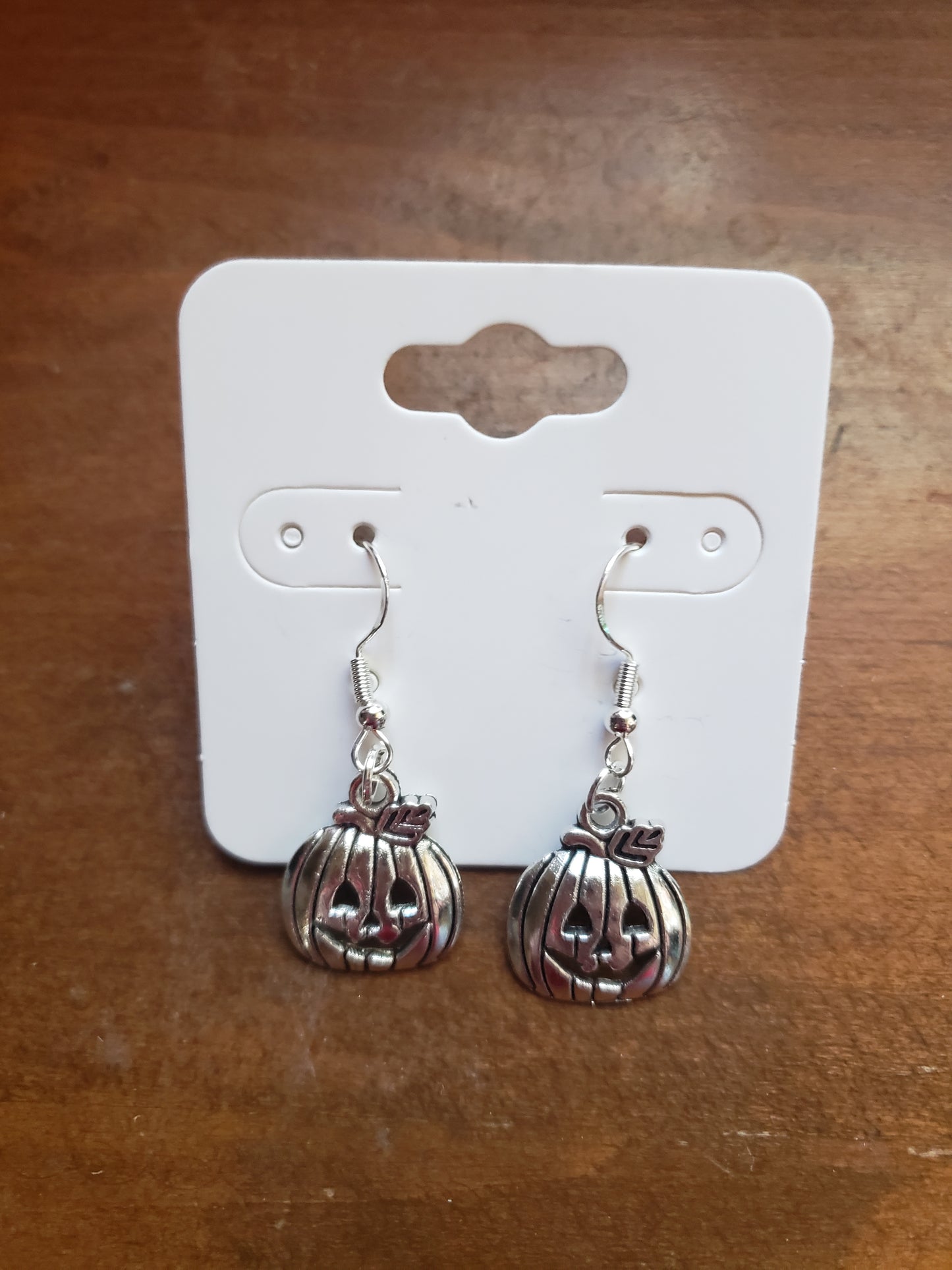 Jack o Lantern Pumpkin Earrings Dangle 925 Sterling Silver Hypoallergenic