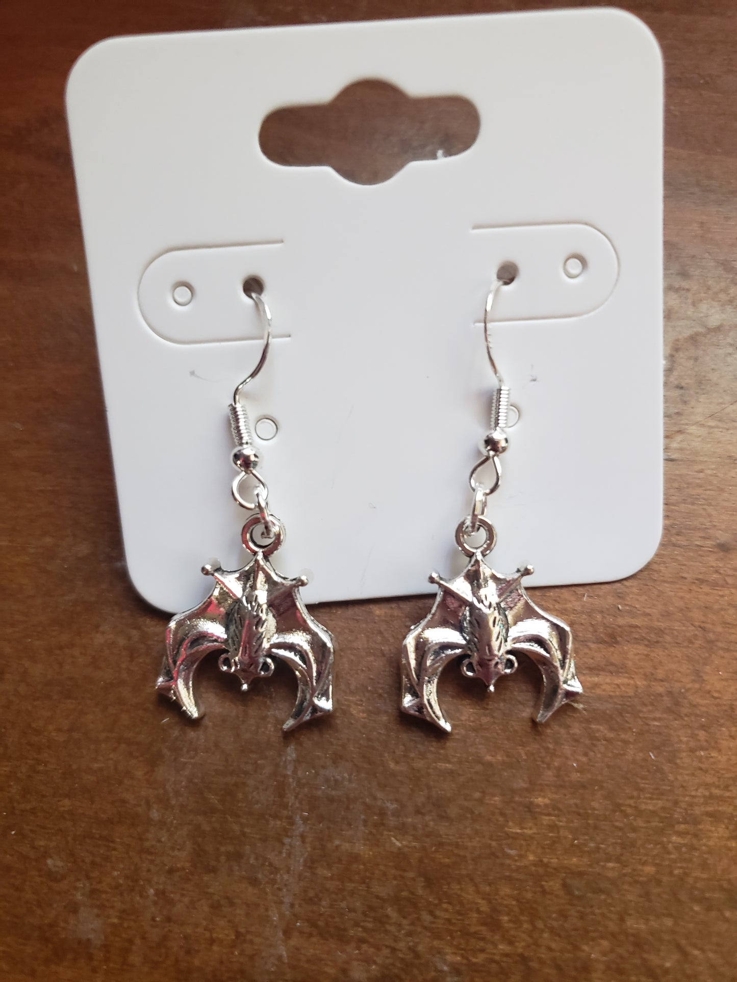 Hanging Bat Earrings Dangle 925 Sterling Silver Hypoallergenic