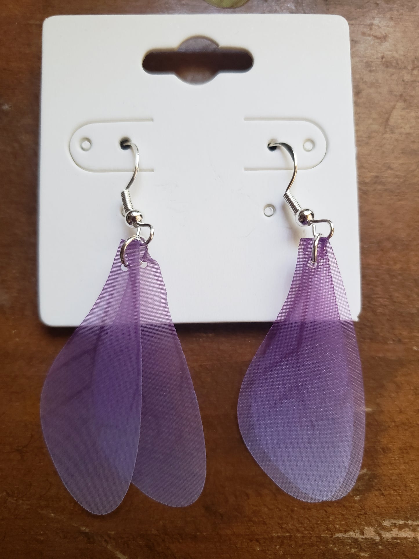 Fairy Wings Purple Fantasy Earrings Dangle 925 Sterling Silver Hypoallergenic