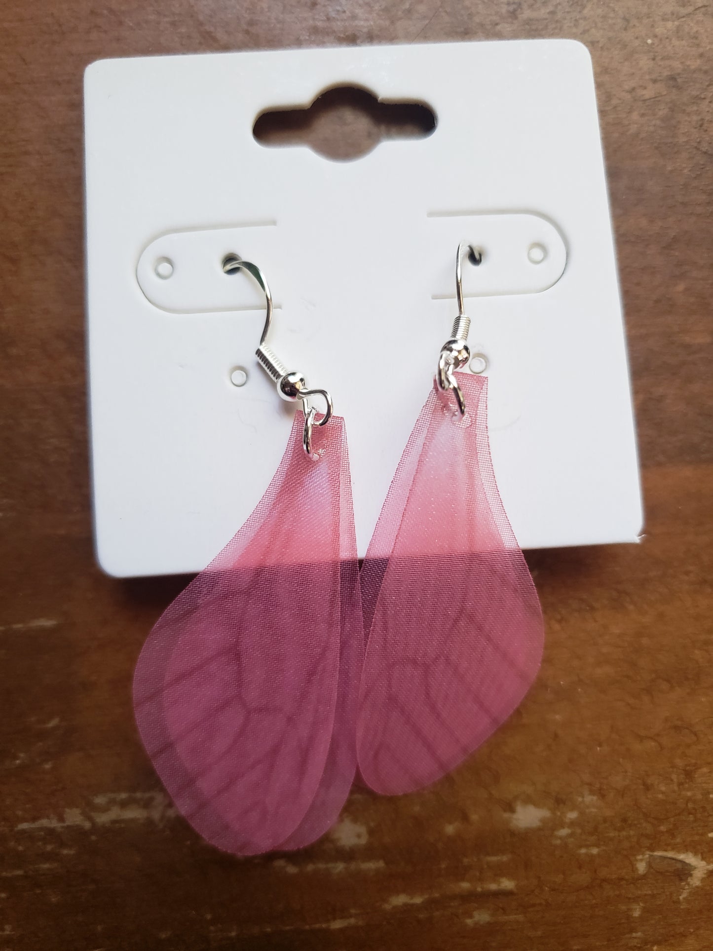 Fairy Wings Pink Fantasy Earrings Dangle 925 Sterling Silver Hypoallergenic