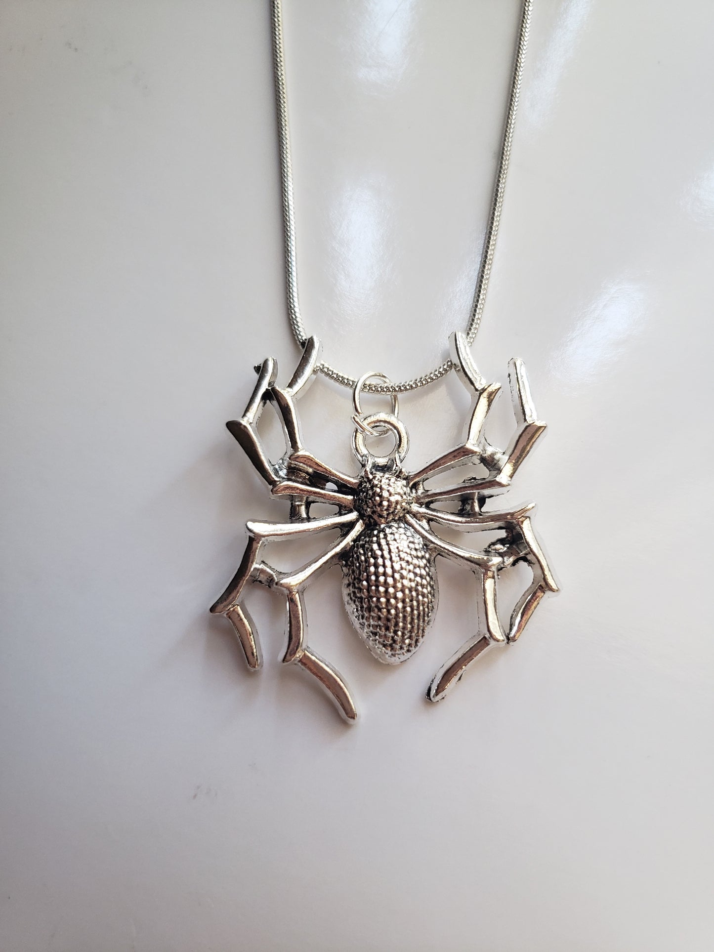 Spider Halloween Fall Silver Necklace