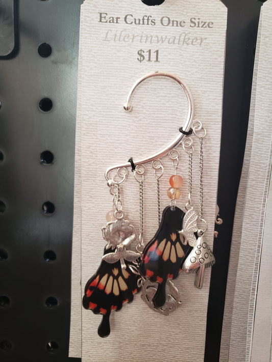 Butterfly Wings Silver Ear Cuff Enchanted Forest Fairy Nymph Elf