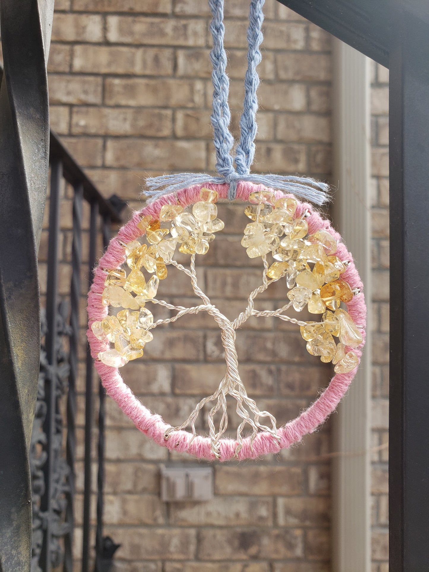 Tree of Life Dream Catcher Pink, Blue, Yellow