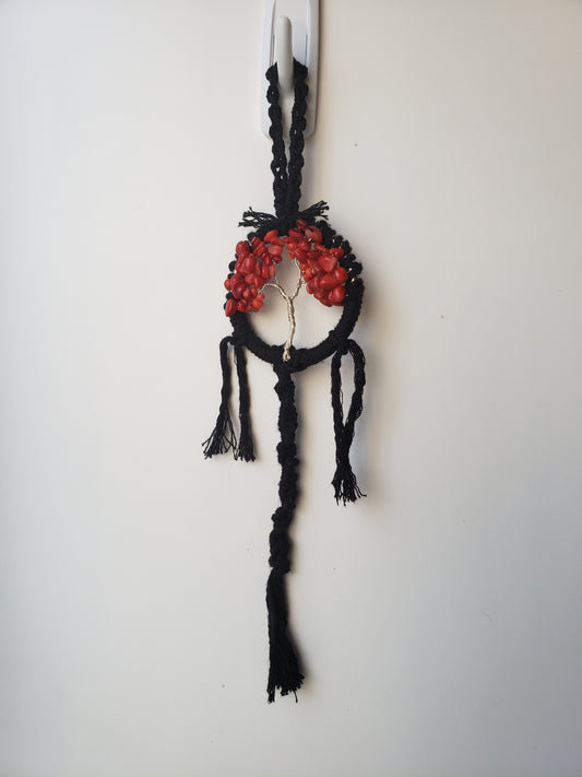 Mini Red and Black Tree of Life Dream Catcher