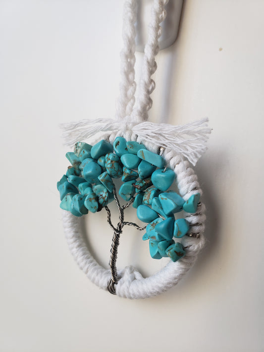 Mini Turquoise Tree of Life Dream Catcher